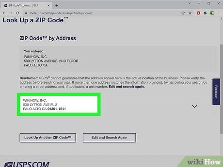 find zip code based on address.